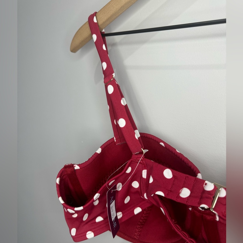Adore Me NWT Vivien Contour retro polka dot bikini top 38D - Picture 7 of 10